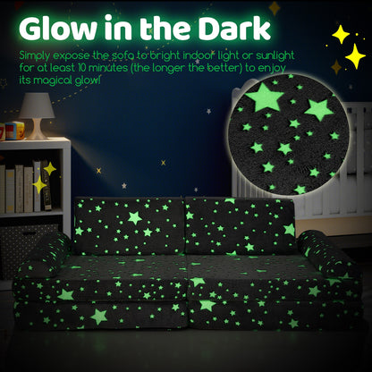 8 Pieces Modular Kids Play Couch Glow in the Dark Toddler Sectional Sofa, Gray Kids Chairs & Seating at Gallery Canada