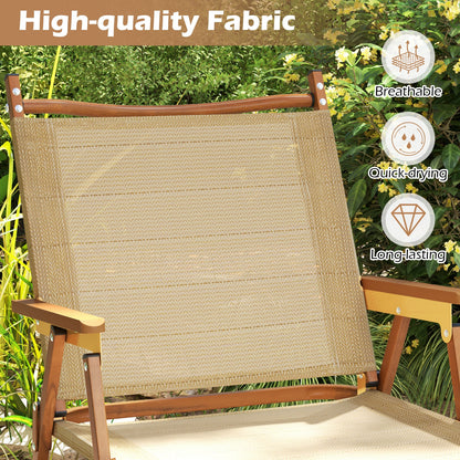 Folding Camp Chairs Set of 2 Lightweight Beach Chairs, Beige Beach & Lawn Chairs at Gallery Canada