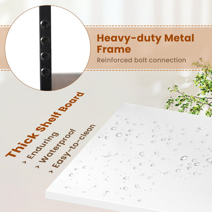 5-Tier Narrow Bookcase with 4 Open Shelves and Storage Drawer, White Bookcases at Gallery Canada