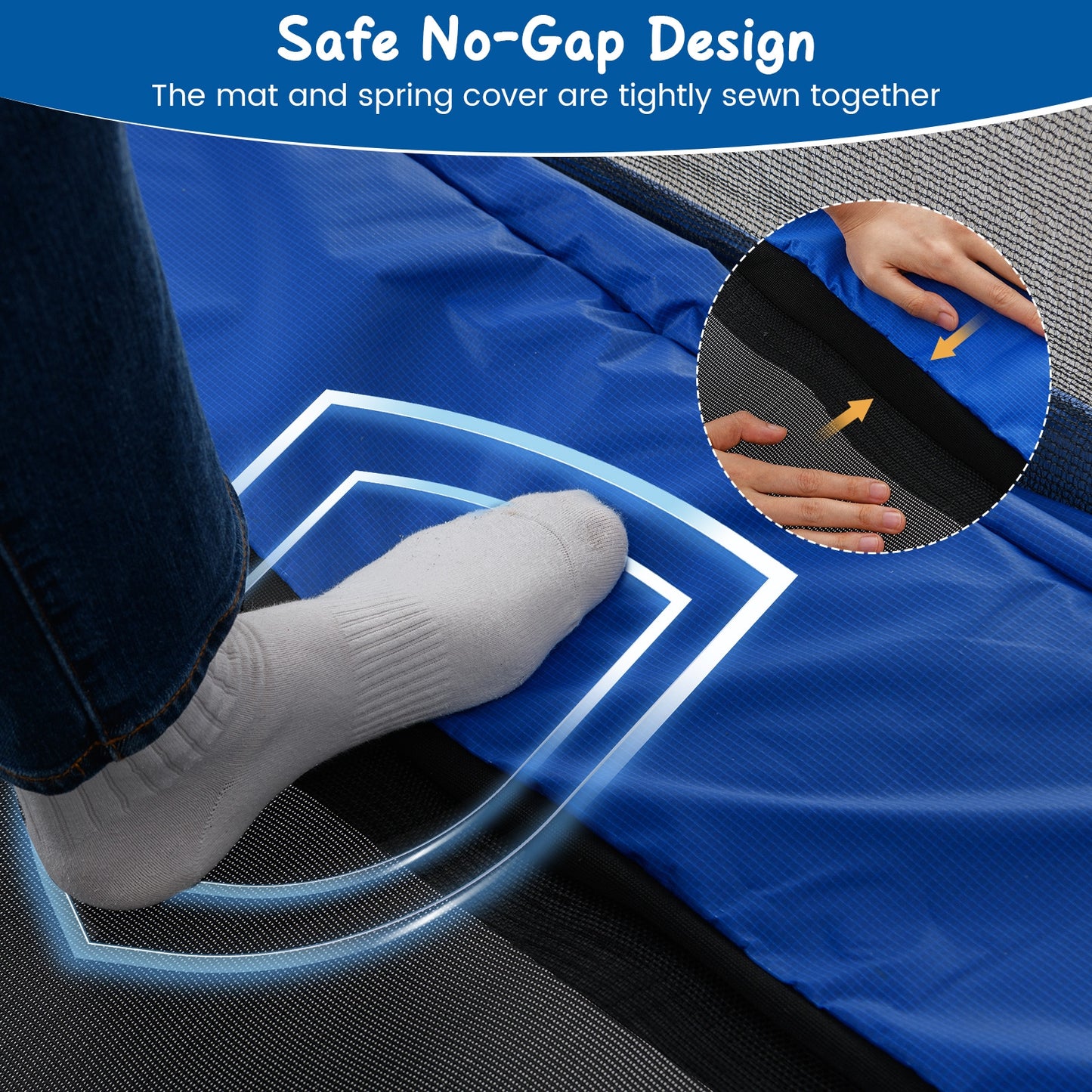 6 FT Kids Trampoline with Swing and Horizontal Bar Small Rectangle Trampoline, Blue Trampolines at Gallery Canada