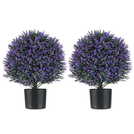 Artificial Lavender Topiary Ball Tree, 2 Pack, Purple Faux Plants Purple at Gallery Canada