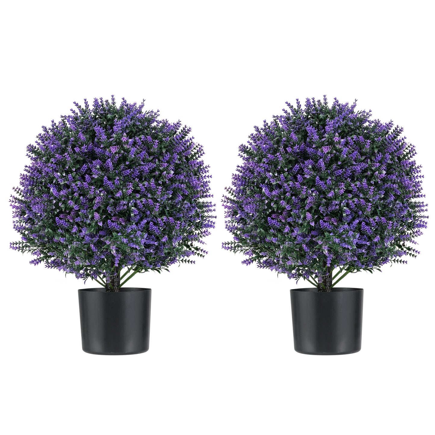 2 Pack Artificial Lavender Topiary Ball Tree Faux Shrub Bushes with Flowers, Purple Faux Plants at Gallery Canada