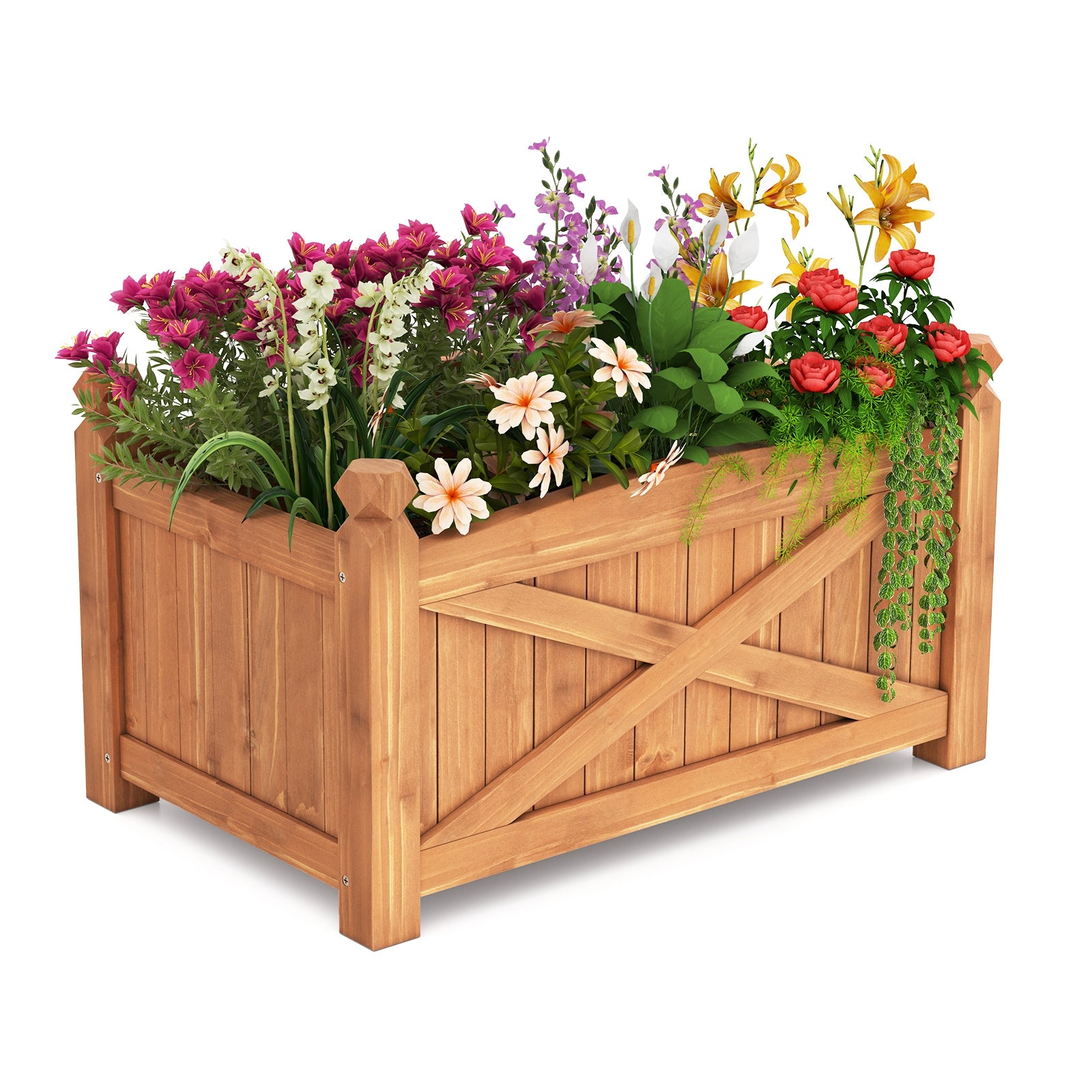 Wooden Raised Garden Bed, Drainage Holes, Patio Garden-S, Natural Raised Garden Beds at Gallery Canada