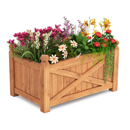 Wooden Raised Garden Bed, Drainage Holes, Patio Garden-S, Natural Raised Garden Beds at Gallery Canada