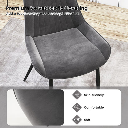 Dining Chair Set of 4 Faux Leather Upholstered Kitchen Chairs with Metal Legs, Gray Dining Chairs at Gallery Canada