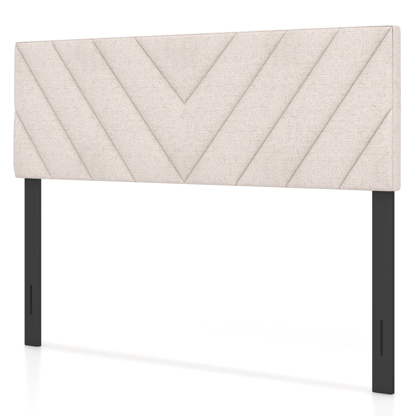 Linen Upholstered Headboard, Full Queen Size, Beige Headboards Beige at Gallery Canada