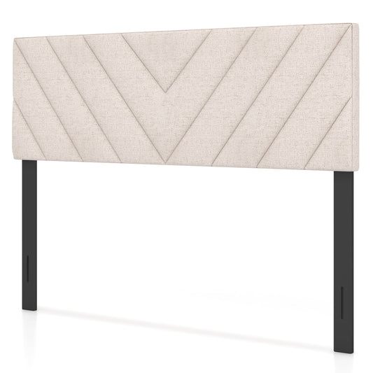 Linen Upholstered Headboard, Full Queen Size, Beige Headboards Beige at Gallery Canada
