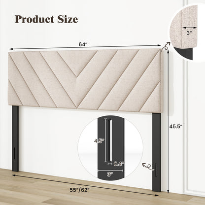Linen Upholstered Headboard for Full and Queen Size Bed Frames, Beige Headboards at Gallery Canada