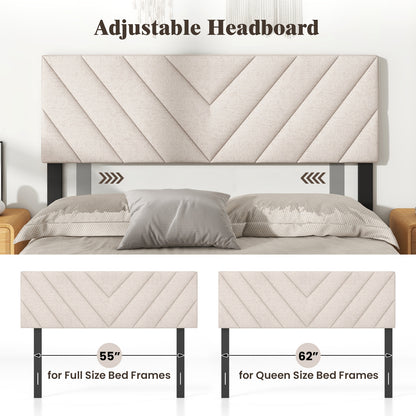 Linen Upholstered Headboard for Full and Queen Size Bed Frames, Beige Headboards at Gallery Canada