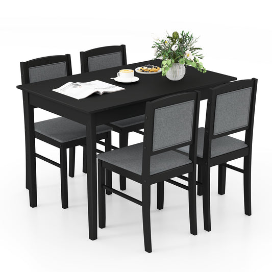5-Piece Dining Set for 4 with Rubber Wood Legs for Small Dining Room, Gray Dining Room Sets Gray at Gallery Canada