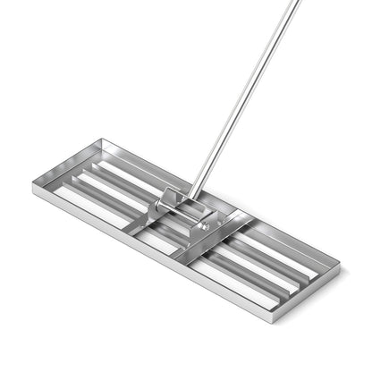 30 x 10 Inch Lawn Leveling Rake with Ergonomic Handle, Silver Lawn Care Tools at Gallery Canada