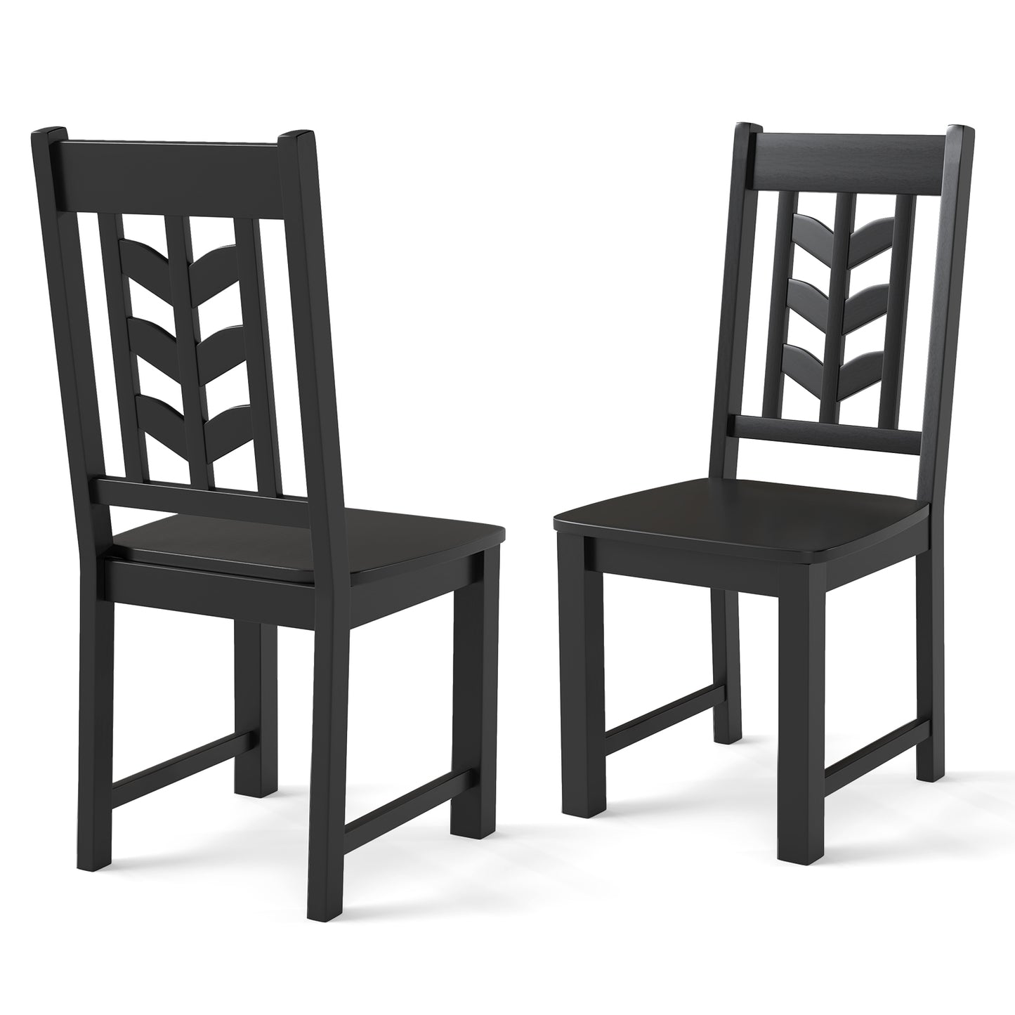 Kitchen Side Dining Chair Set Of 2, Rubber Wood Frame, Black Dining Chairs Black at Gallery Canada