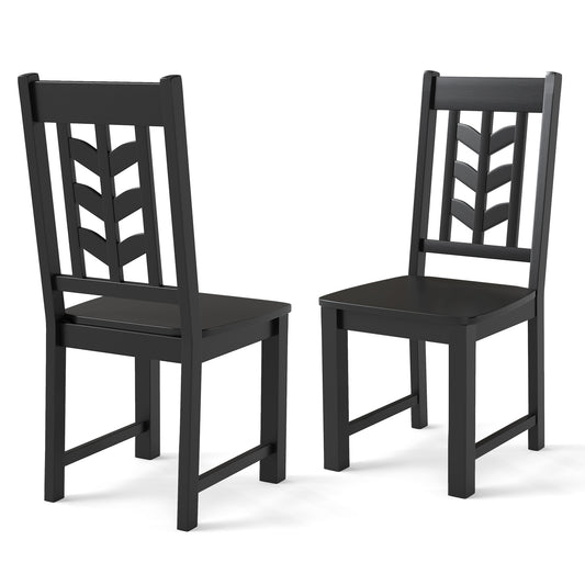 Kitchen Side Dining Chair Set Of 2, Rubber Wood Frame, Black Dining Chairs Black at Gallery Canada