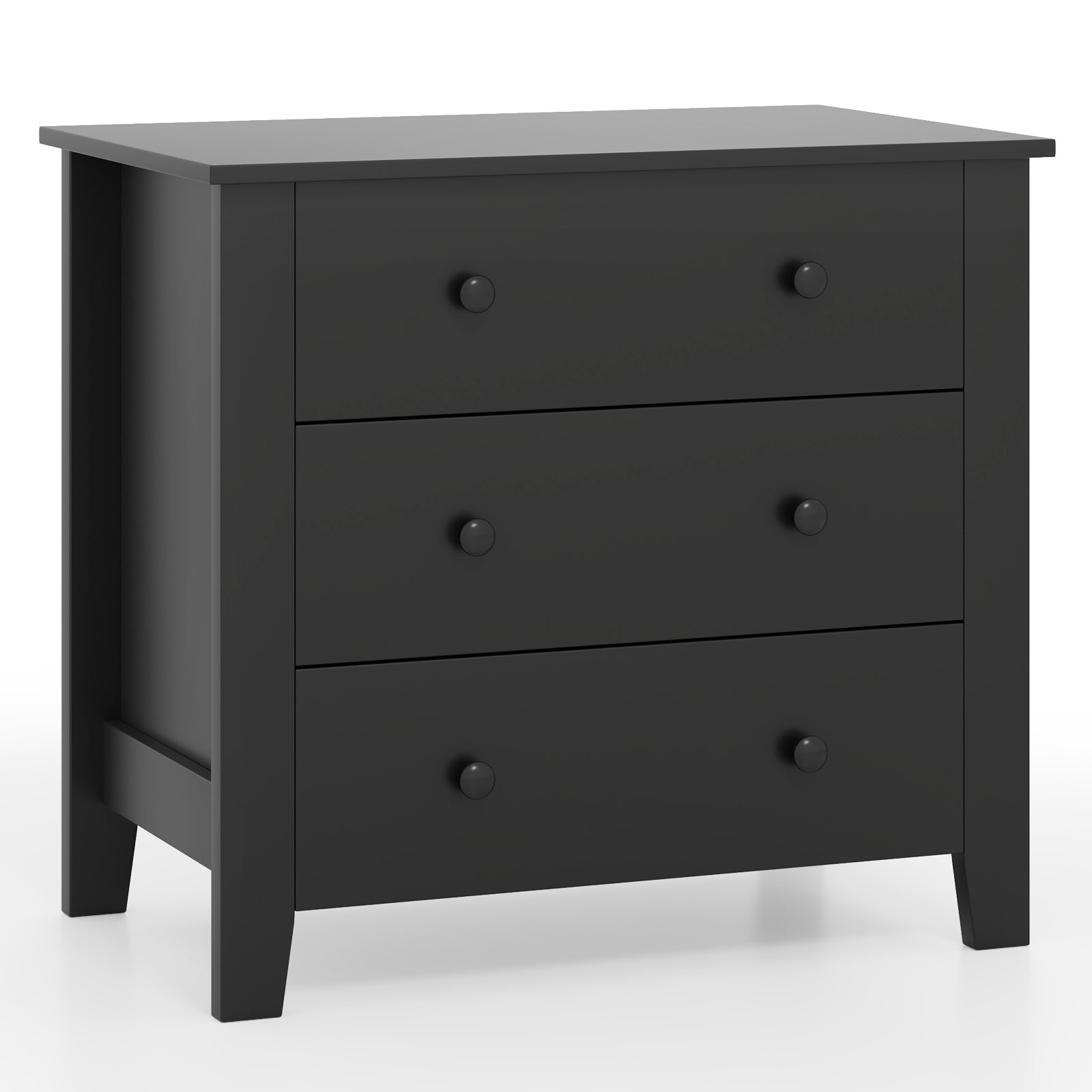 3 Drawer Dresser Chest of Drawers Bedside Table, Black Wood Grain Cabinets & Chests at Gallery Canada