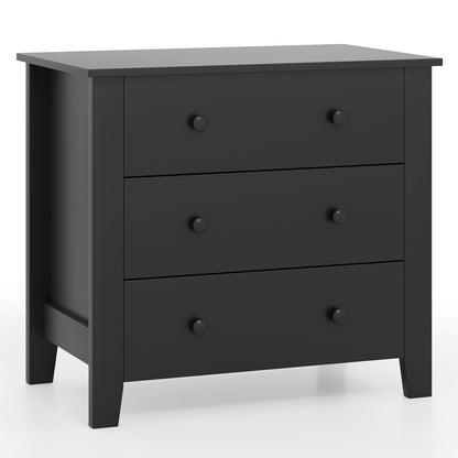 3 Drawer Dresser Chest of Drawers Bedside Table, Black Wood Grain Cabinets & Chests at Gallery Canada