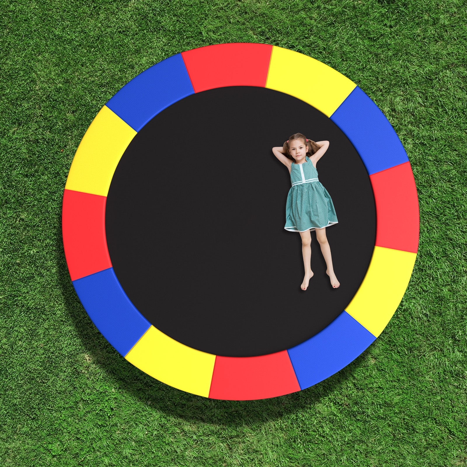 8 Feet Trampoline Pad Replacement Safety Pad with Fixing Straps (Multicolor), Multicolor Trampoline Accessories at Gallery Canada
