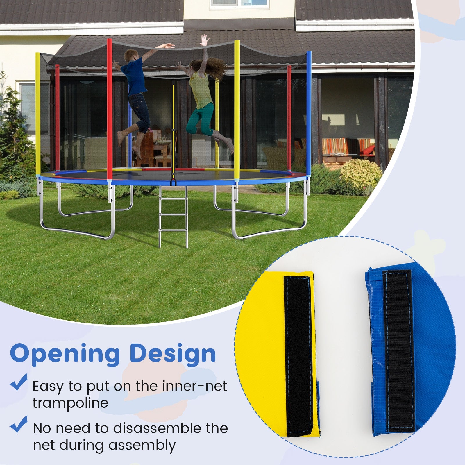 8 Feet Trampoline Pad Replacement Safety Pad with Fixing Straps (Multicolor), Multicolor Trampoline Accessories at Gallery Canada