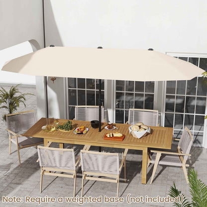 13 FT Large Patio Umbrella, Double-Sided Table Market, Beige Outdoor Umbrellas at Gallery Canada