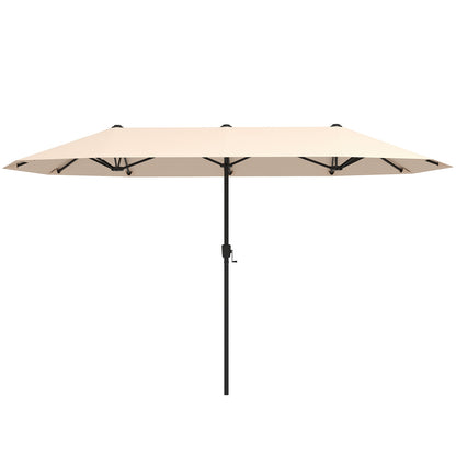 13 FT Large Patio Umbrella, Double-Sided Table Market, Beige Outdoor Umbrellas at Gallery Canada