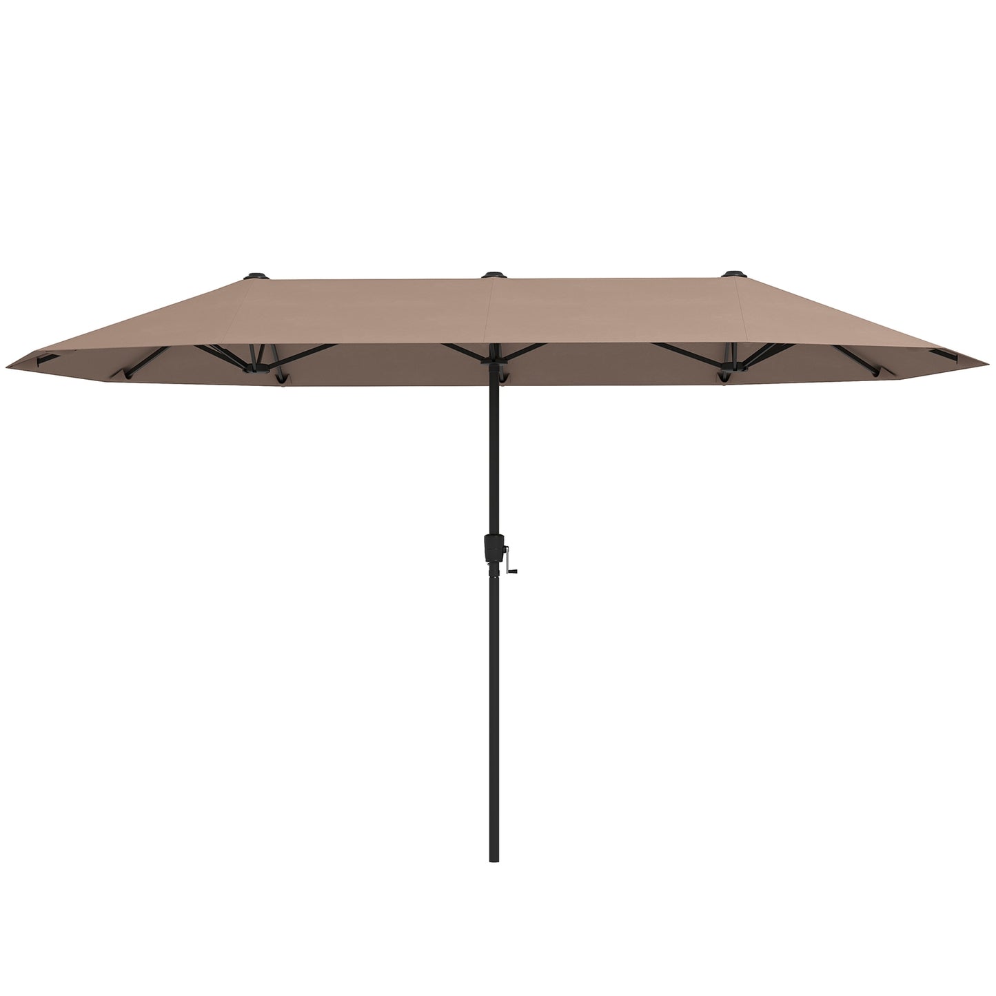 13 FT Large Patio Umbrella Outdoor Double-Sided Table Market Umbrella with Crank Handle, Coffee Outdoor Umbrellas at Gallery Canada