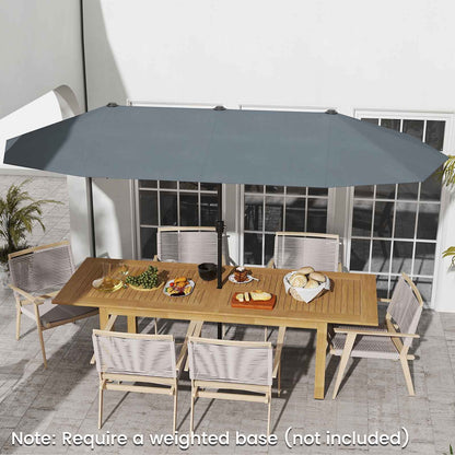 13 FT Large Patio Umbrella, Crank Handle, Gray Outdoor Umbrellas at Gallery Canada