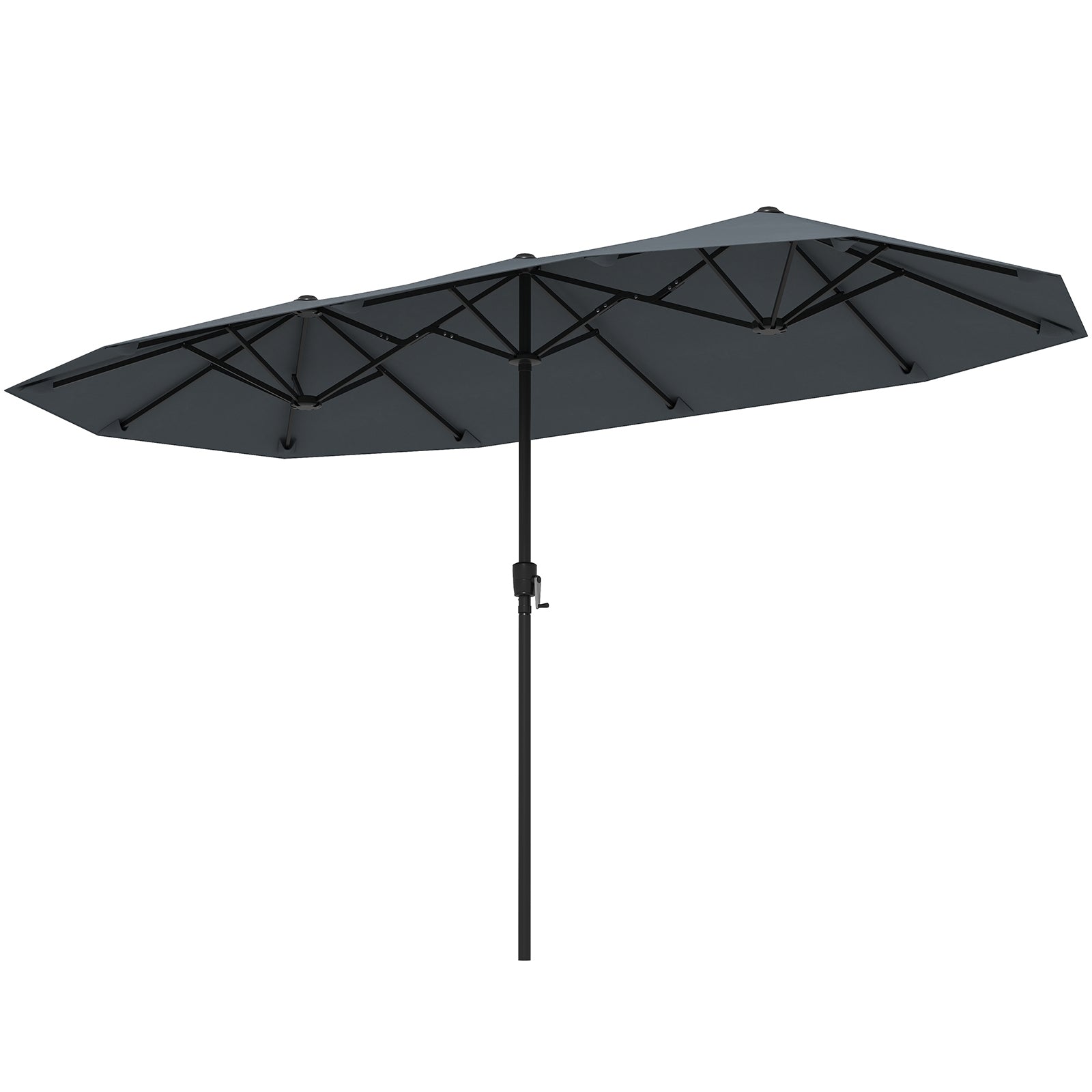 13 FT Large Patio Umbrella, Crank Handle, Gray Outdoor Umbrellas at Gallery Canada