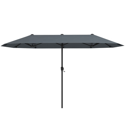 13 FT Large Patio Umbrella, Crank Handle, Gray Outdoor Umbrellas at Gallery Canada