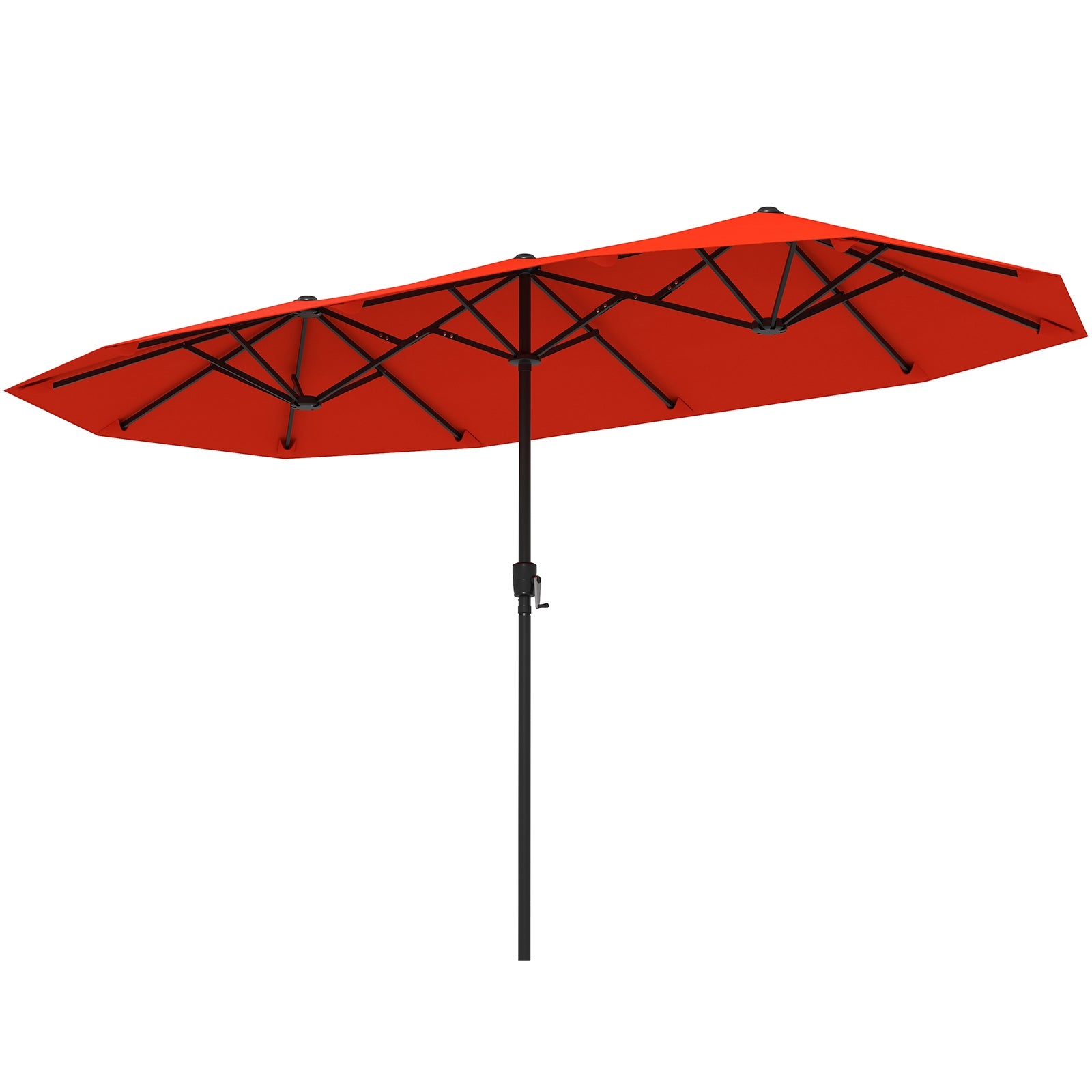 13 FT Large Patio Umbrella, Double-Sided, Crank Handle, Orange Outdoor Umbrellas Orange at Gallery Canada