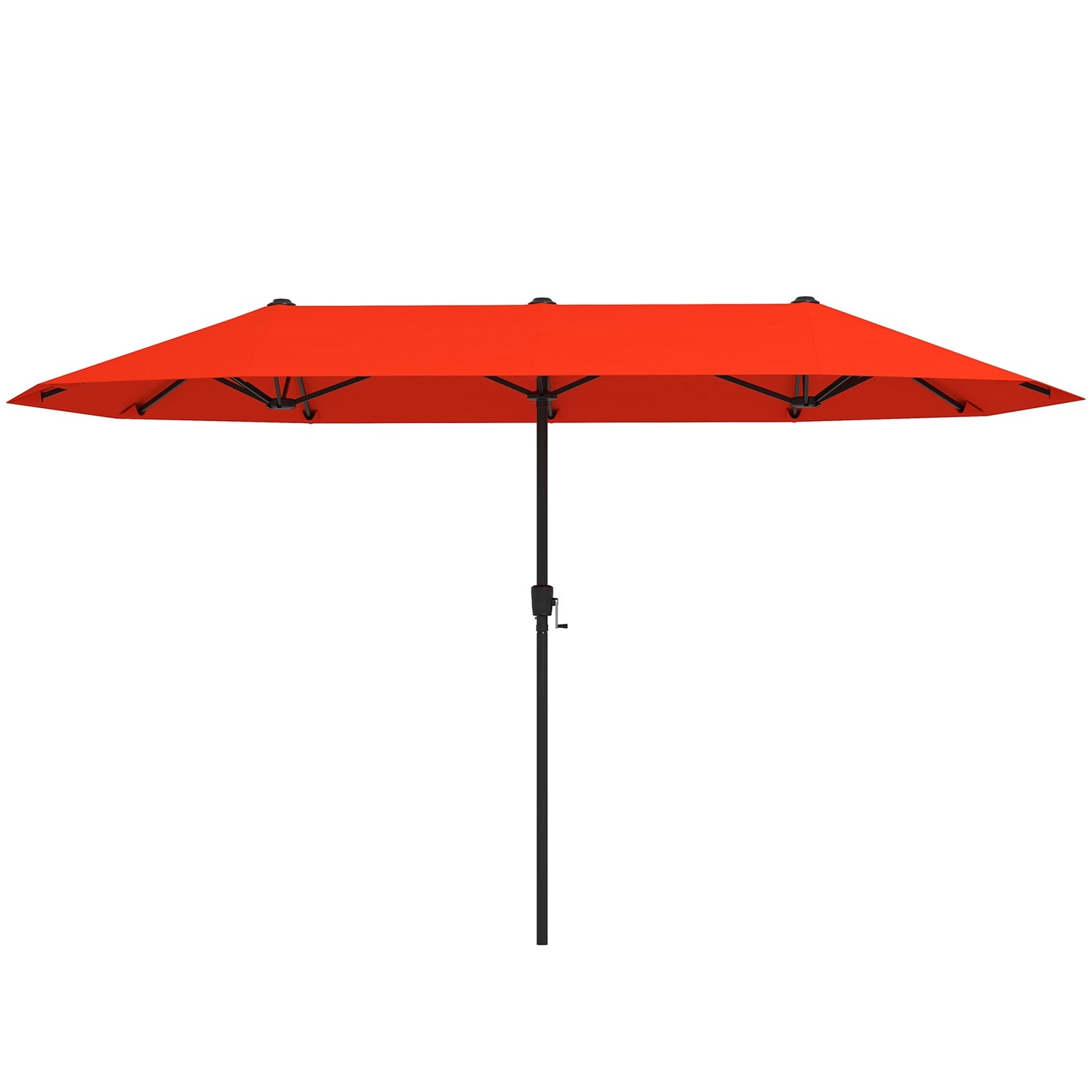 13 FT Large Patio Umbrella Outdoor Double-Sided Table Market Umbrella with Crank Handle, Orange Outdoor Umbrellas at Gallery Canada