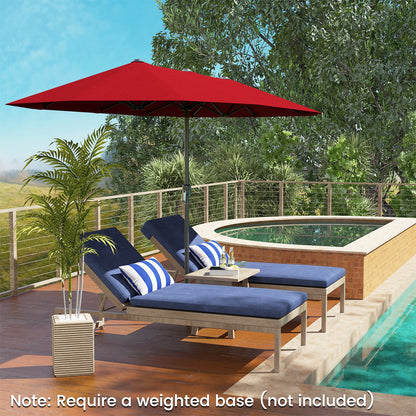 13 FT Large Patio Umbrella Outdoor Double-Sided Table Market Umbrella with Crank Handle, Red Outdoor Umbrellas at Gallery Canada