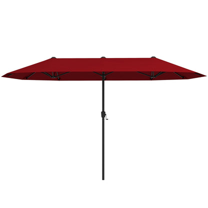 13 FT Large Patio Umbrella Outdoor Double-Sided Table Market Umbrella with Crank Handle, Red Outdoor Umbrellas at Gallery Canada