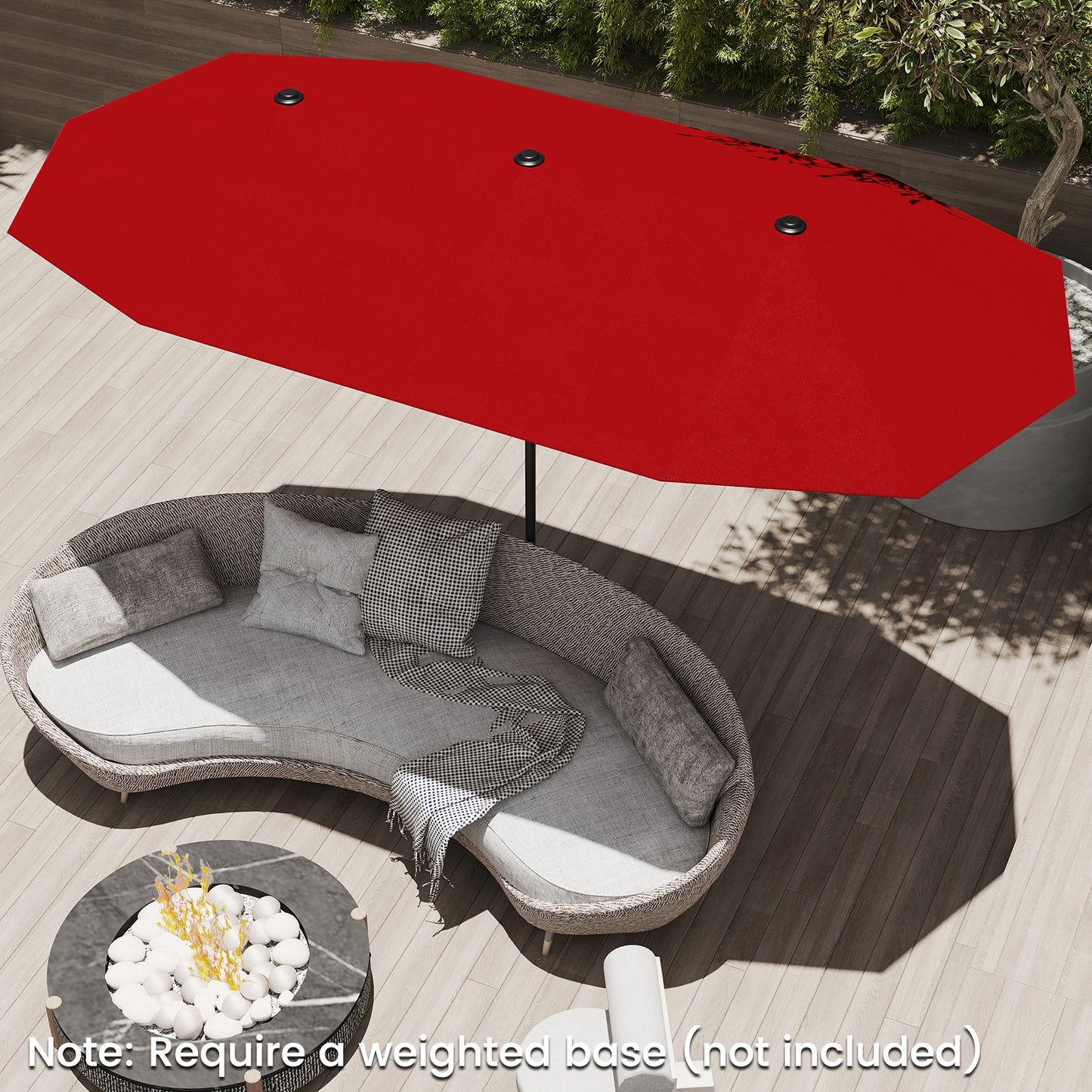 13 FT Large Patio Umbrella Outdoor Double-Sided Table Market Umbrella with Crank Handle, Red Outdoor Umbrellas at Gallery Canada