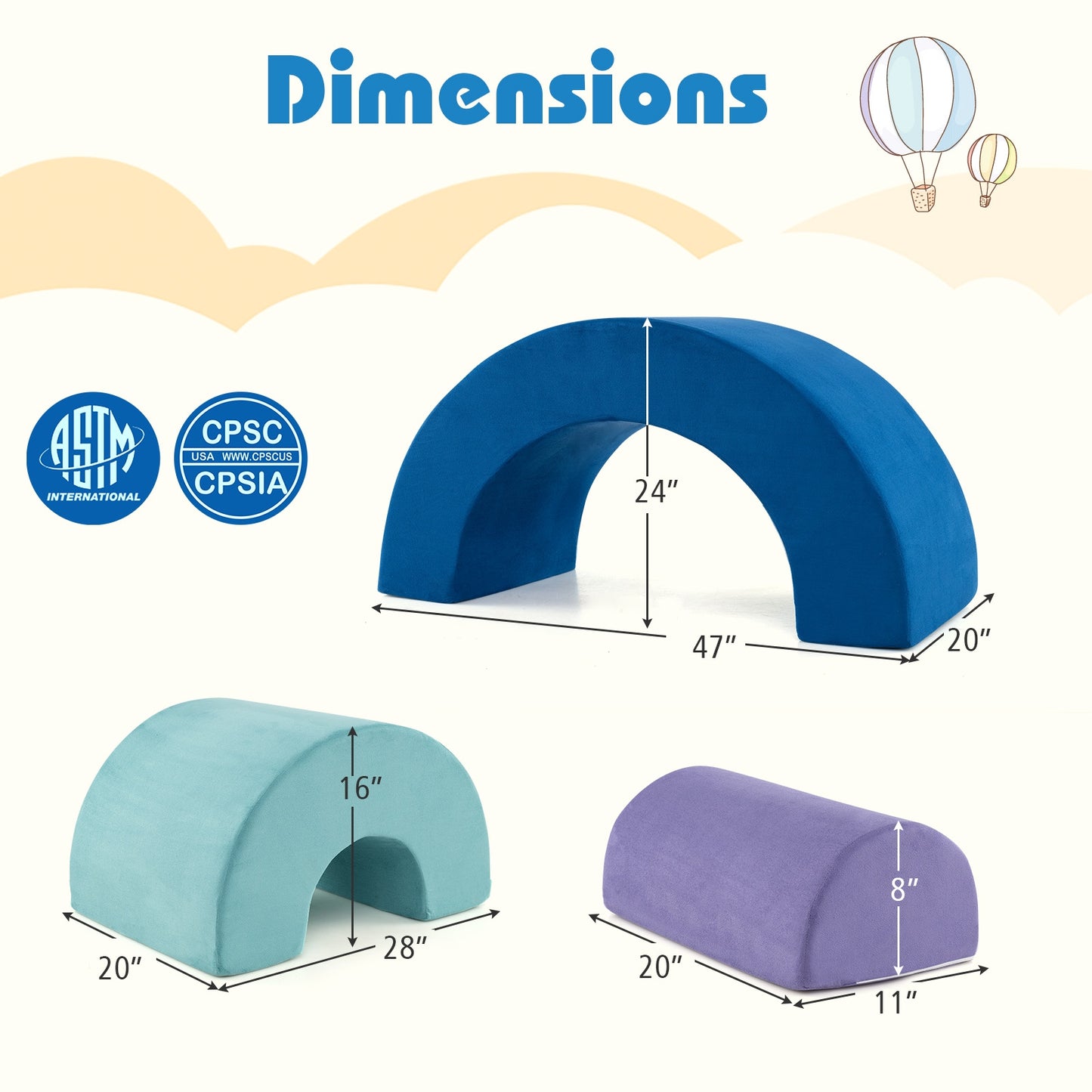 Rainbow Arc Climber Playset Foam Climbing Blocks with Machine Washable Covers, Multicolor Climbers & Slides at Gallery Canada