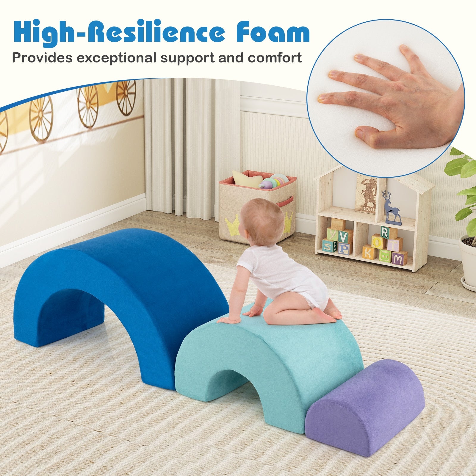 Rainbow Arc Climber Playset Foam Climbing Blocks with Machine Washable Covers, Multicolor Climbers & Slides at Gallery Canada