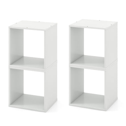 Set of 2 Stackable Nightstand with Storage Cubes, White test at Gallery Canada