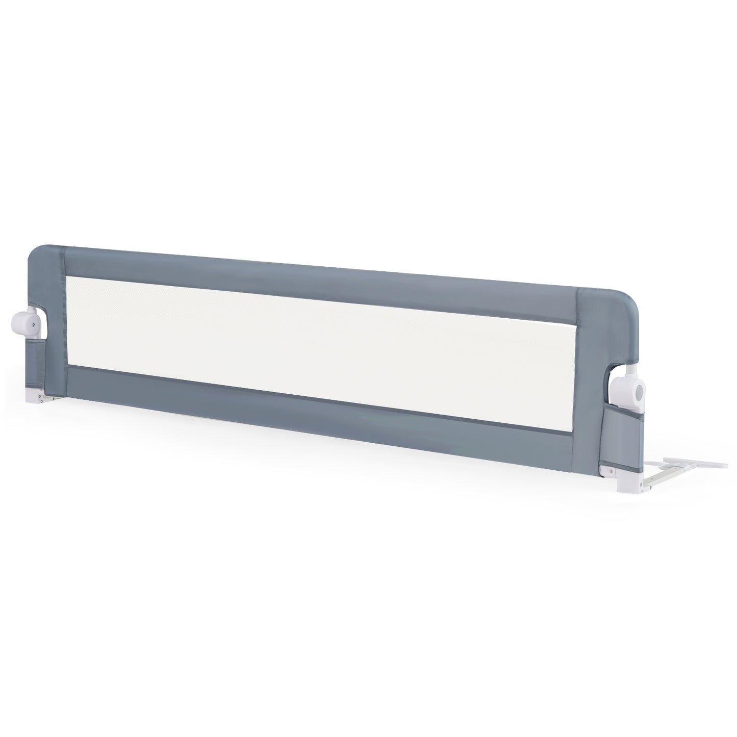 71-Inch Foldable Bed Rail Swing Down Baby Bed Guard Rail with Adjustable Safety Strap, Gray Bed Rails at Gallery Canada