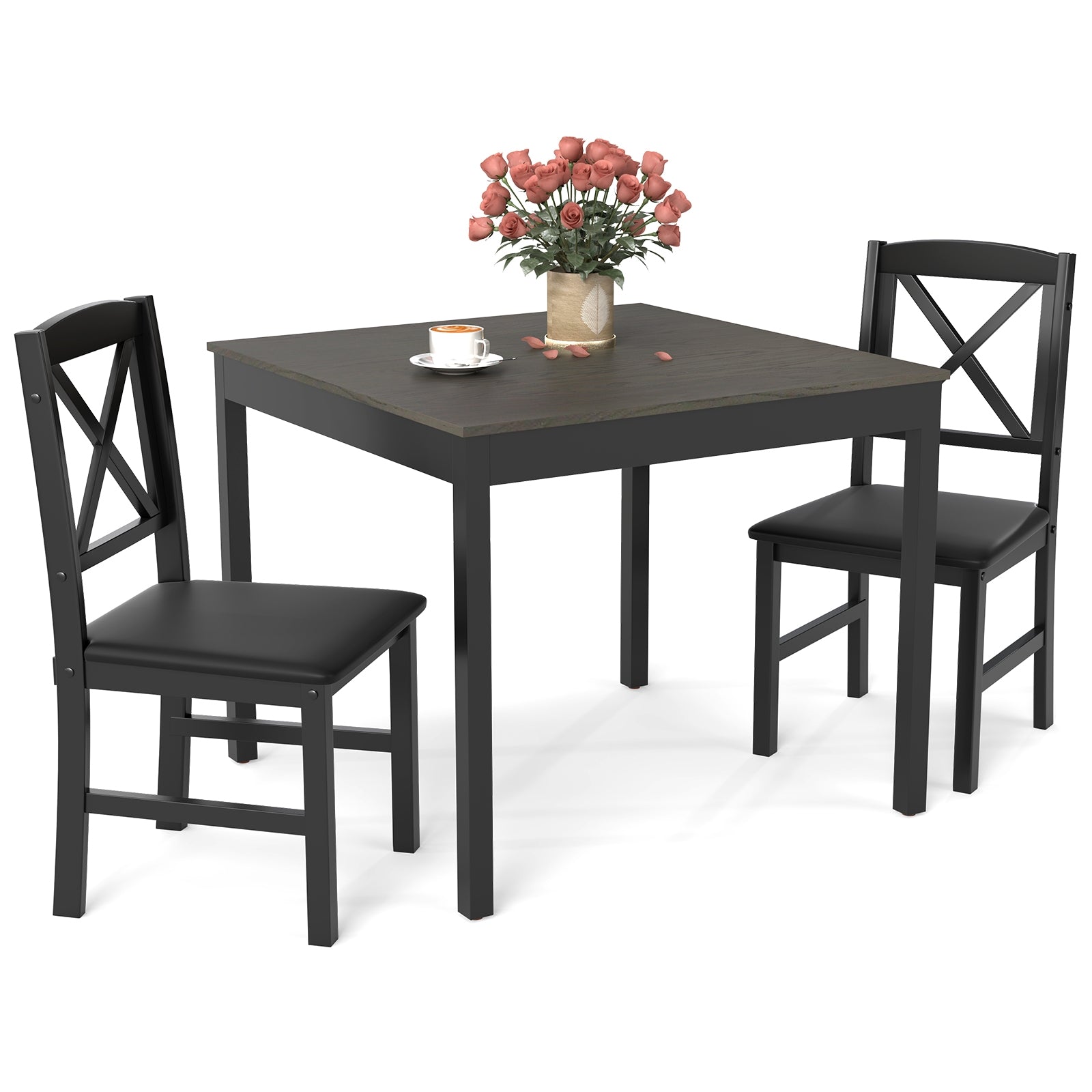 Wooden Square Dining Table Set For 2, Gray Dining Room Sets at Gallery Canada