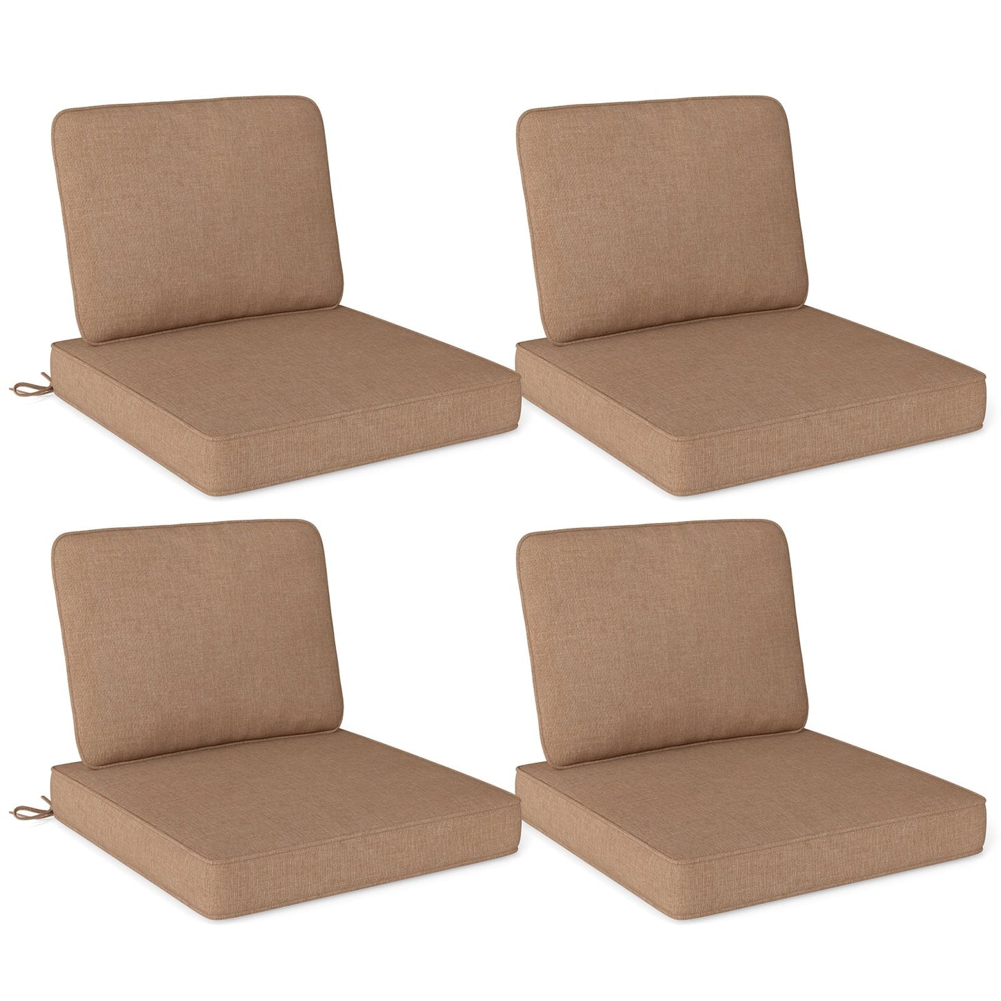 Set of 4 Outdoor Patio Cushion Set with Removable Covers, Brown Outdoor Furniture Accessories at Gallery Canada
