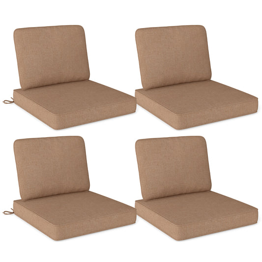 Outdoor Patio Cushion Set, 4 Piece, Removable Covers, Brown