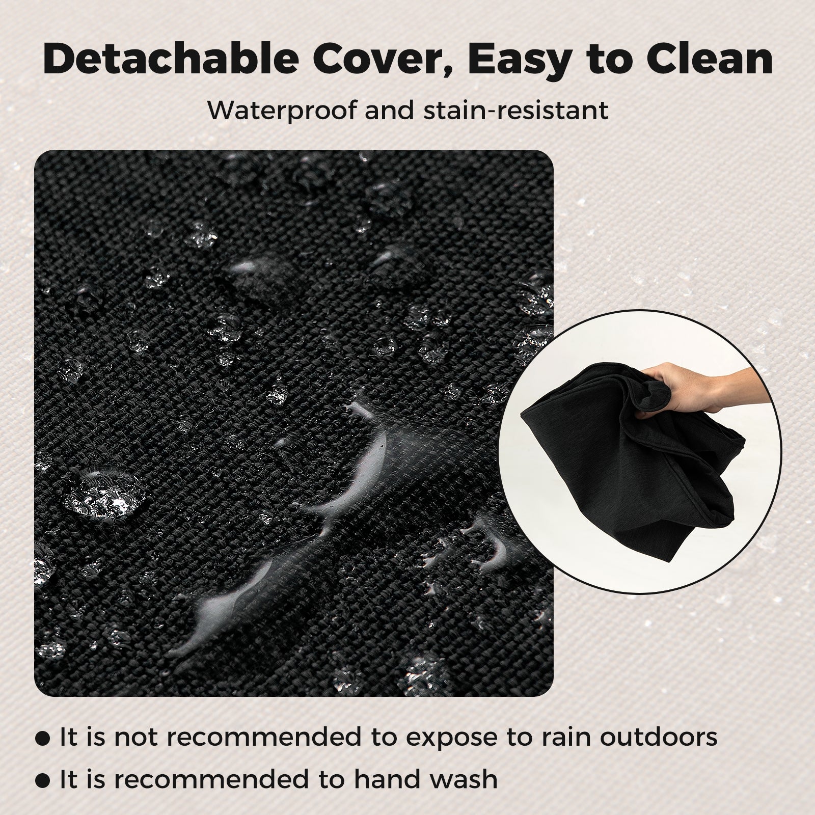 Set of 4 Outdoor Patio Cushion Set with Removable Covers, Black Outdoor Furniture Accessories at Gallery Canada