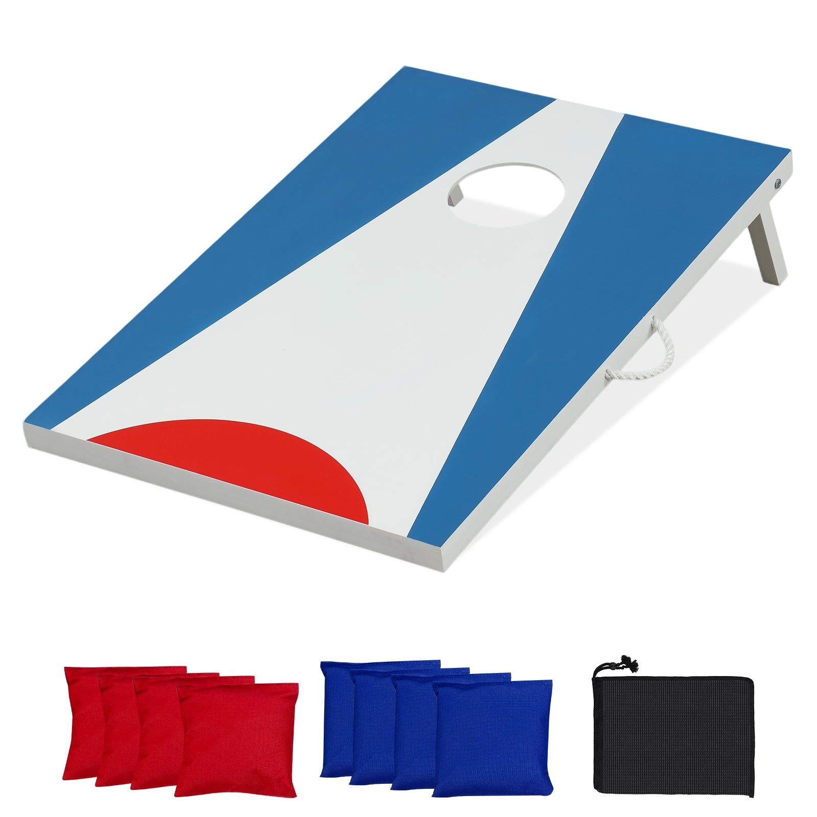 3 x 2FT Cornhole Board Set Portable Cornhole Board with Foldable Legs and Side Handle, Blue Game Room Blue at Gallery Canada