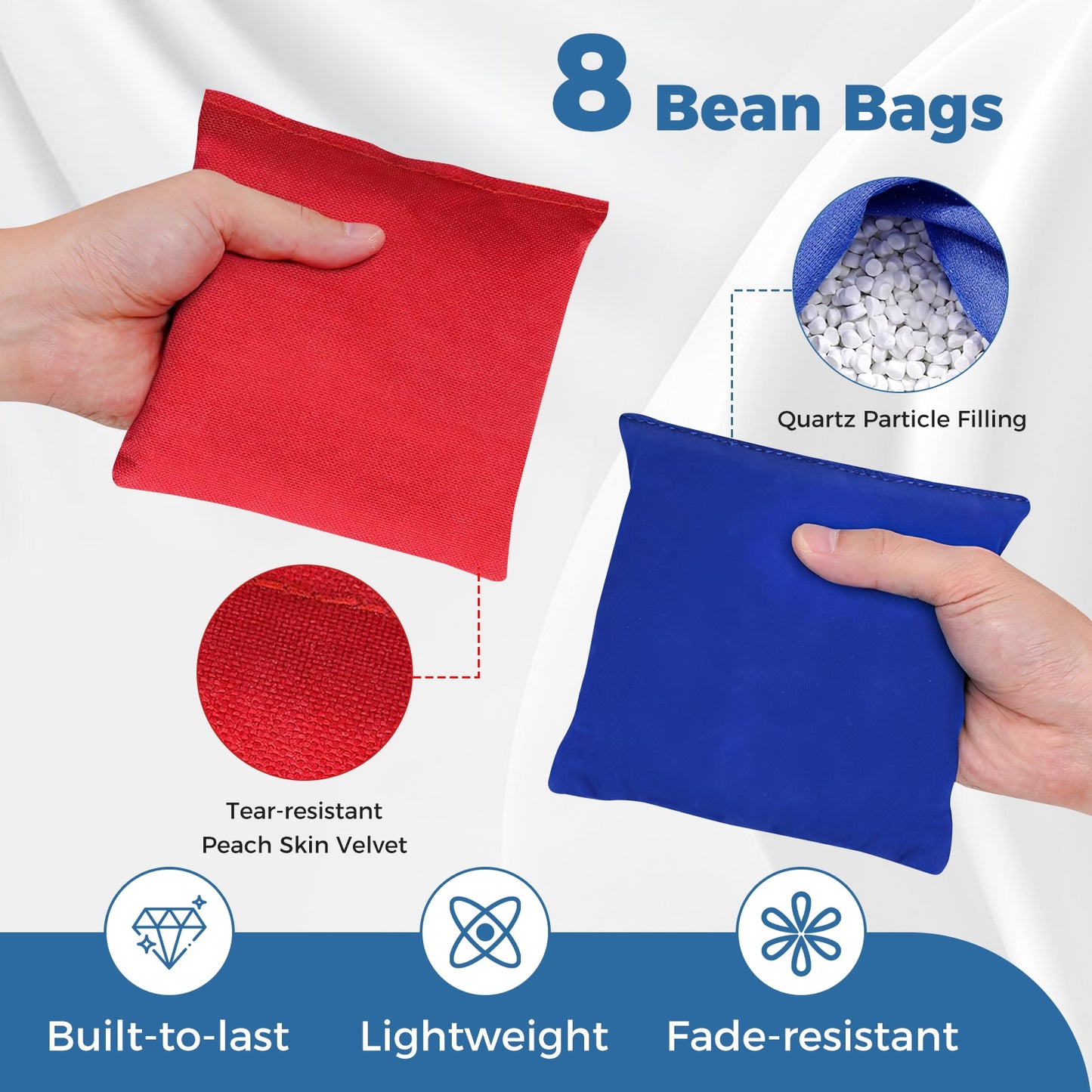 3 x 2FT Cornhole Board Set Portable Cornhole Board with Foldable Legs and Side Handle, Blue Game Room at Gallery Canada