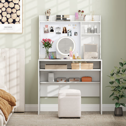 Compact Office Desk With Hutch Magnetic Whiteboard, White Computer Desks at Gallery Canada