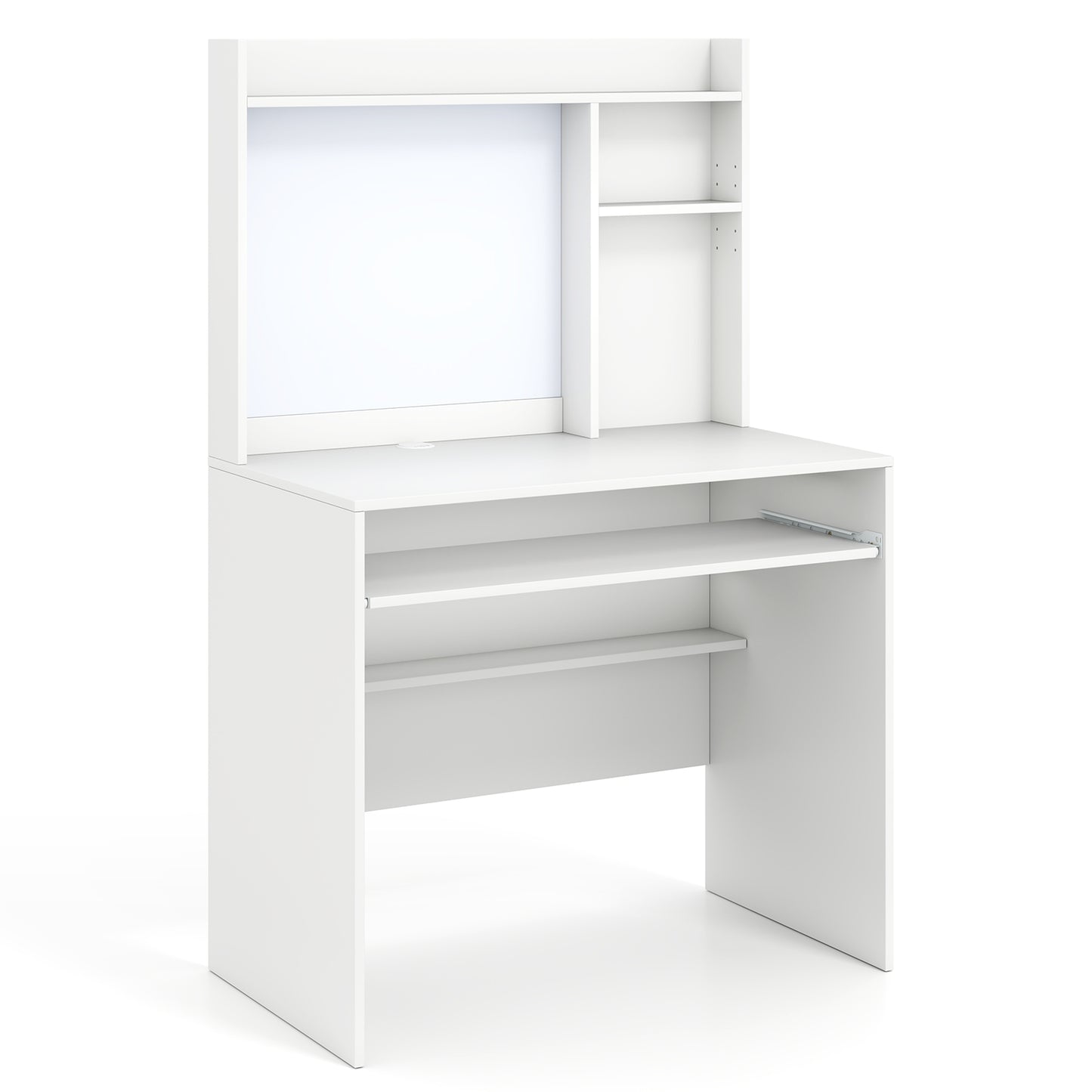Compact Office Desk With Hutch Magnetic Whiteboard, White Computer Desks White at Gallery Canada