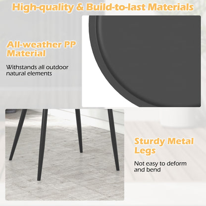 3 Piece Patio Chair Set with PP Seat and Tabletop for Porch, Black Patio Conversation Sets at Gallery Canada