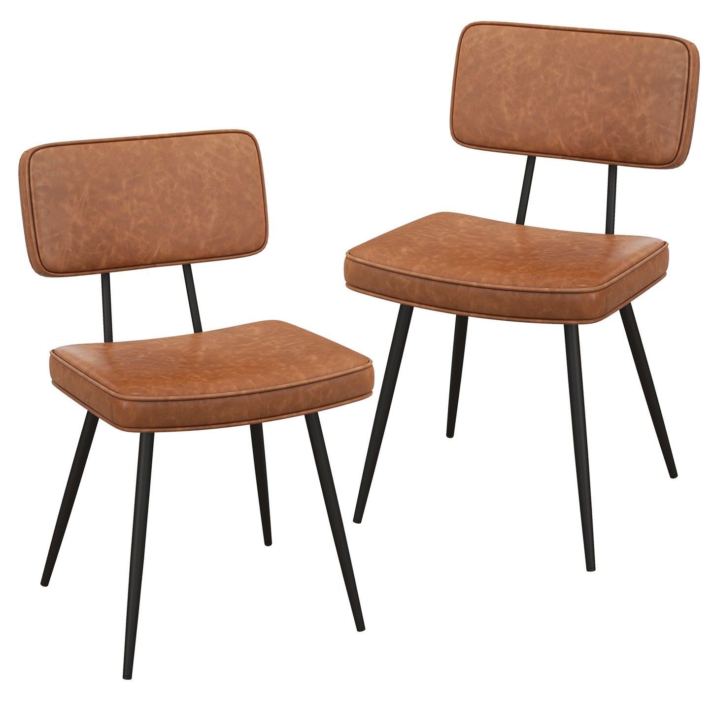 Dining Chair Set Of 2, Padded Backrest And Seat, Brown Dining Chairs at Gallery Canada
