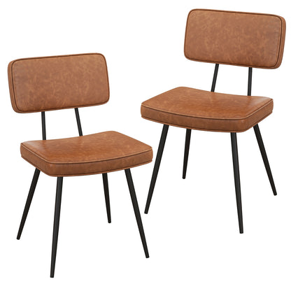 Dining Chair Set Of 2, Padded Backrest And Seat, Brown Dining Chairs at Gallery Canada