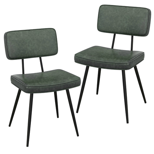 Dining Chair Set Of 2, Padded Backrest And Seat, Dark Green Dining Chairs Dark Green at Gallery Canada