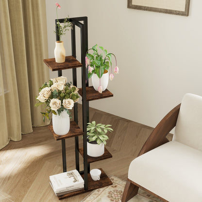 3 Pieces Tall Wood Plant Stand Set 4+5+6-Tier Indoor Flower Stands, Rustic Brown Plant Stands at Gallery Canada