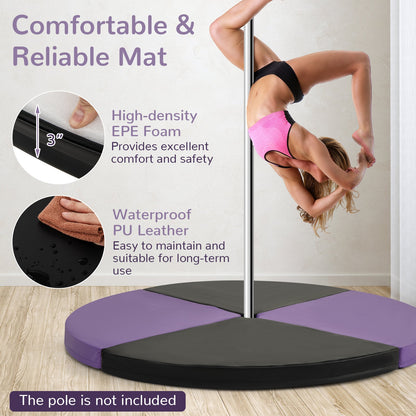 Pole Dance Crash Mat Round Portable Yoga Mat with EPE Foam, Purple Yoga & Gym Mats at Gallery Canada